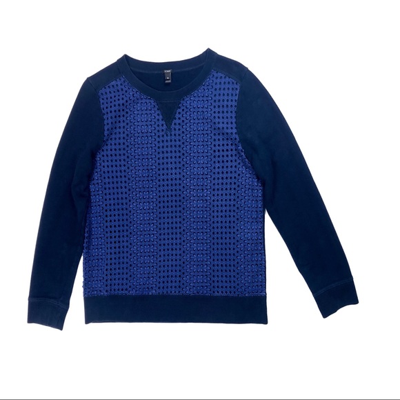 J. Crew Eyelet Sweatshirt pullover 100% cotton M - Picture 7 of 7